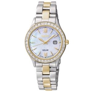 Seiko women’s Dress two-tone Stainless Steel Swarovski Crystal- Accented Solar